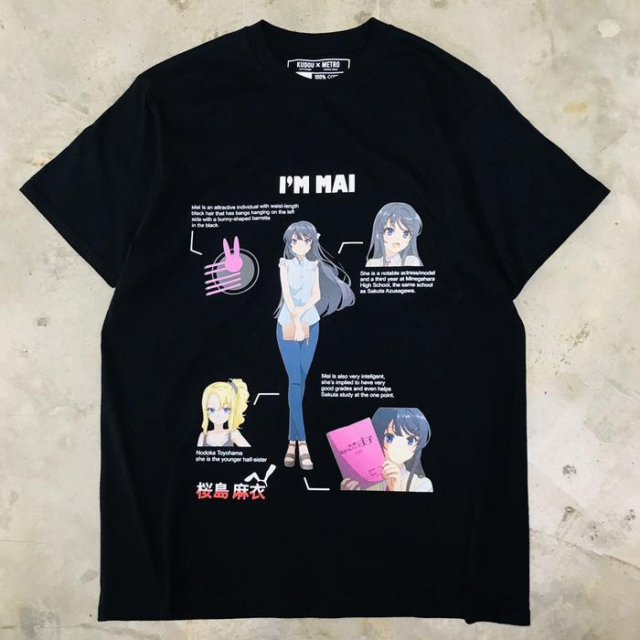 Kaos Oversize I'm Sakurajima Mai Anime Manga Bunny Senpai Seishun Buta Yarou Unisex