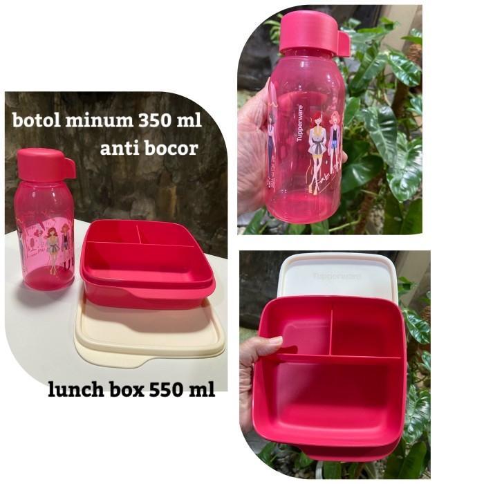 TEREMURAHTERLARIS READY SILAHKAN DIORDER TEMPAT MAKAN SEKAT 550ML DAN BOTOL MINUM 310ML TUPPERWARE