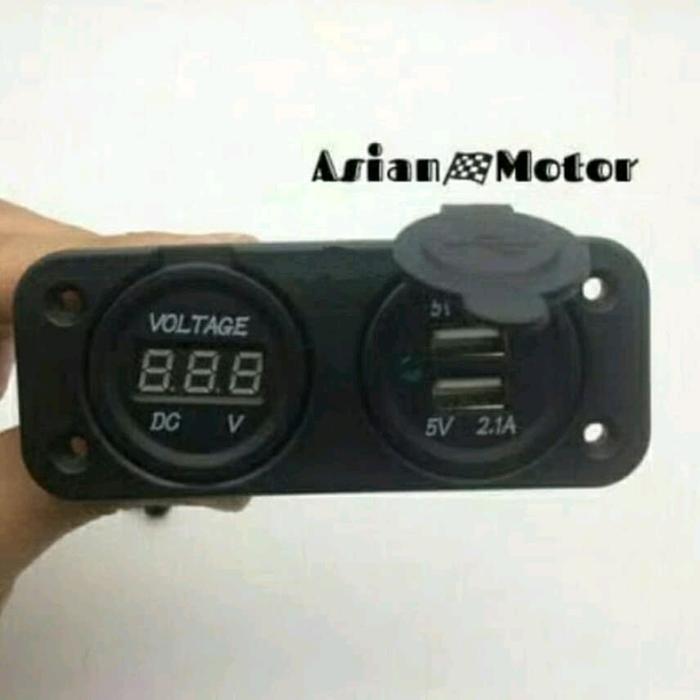 Casan Hp Motor Charger USB + Voltmeter Nmax Vario 125 150 Vixion Dll
