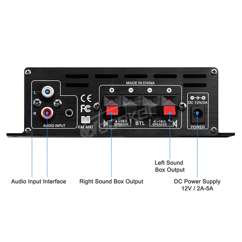 Woopker Sound Amplifier Channel 2.0 HIFI Bluetooth Amp Home Digital Audio 12V3A AK380 AK370 AK280
