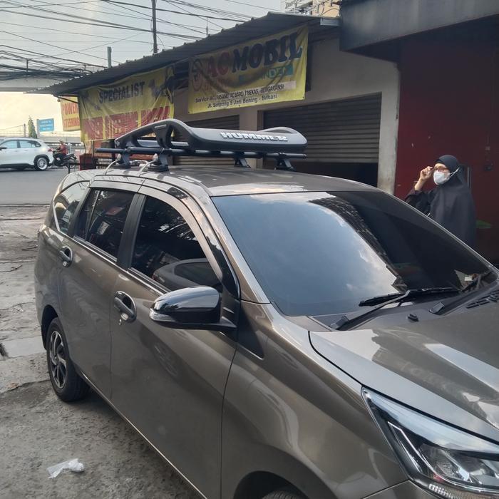 Roof Rack bagasi atas mobil Calya / sigra model Hummer gede Plus cross bar jepit body merek platinum