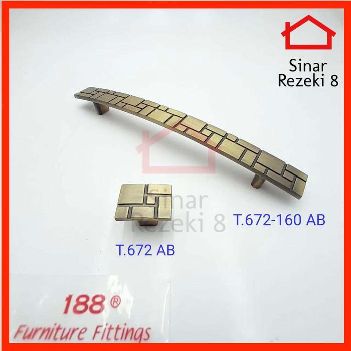 Tarikan Laci Pintu Lemari Kotak 672 AB / Handle Antik Gagang Vintage .