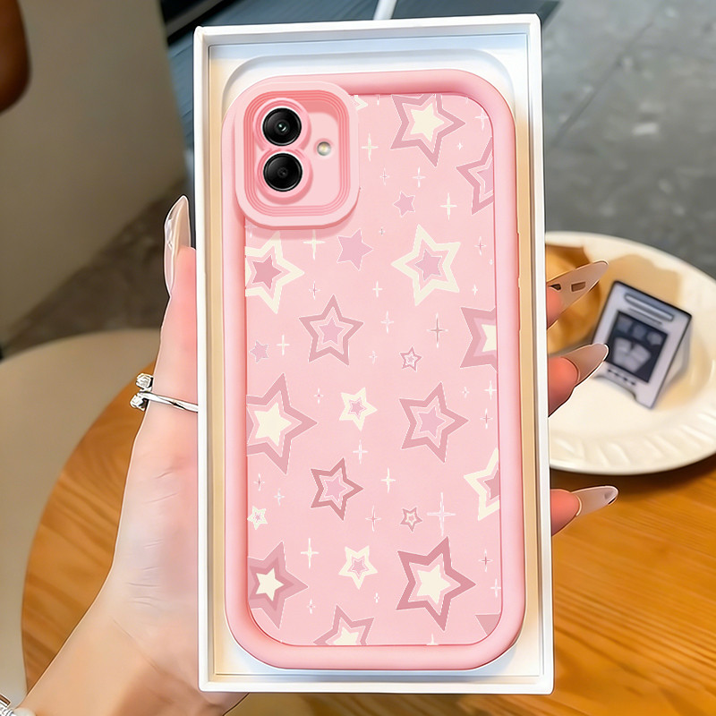 Casing Hp untuk Samsung Galaxy A04 A04E A04s M04 F04 Case Bintang Impian Pink Kasing silikon Cesing 
