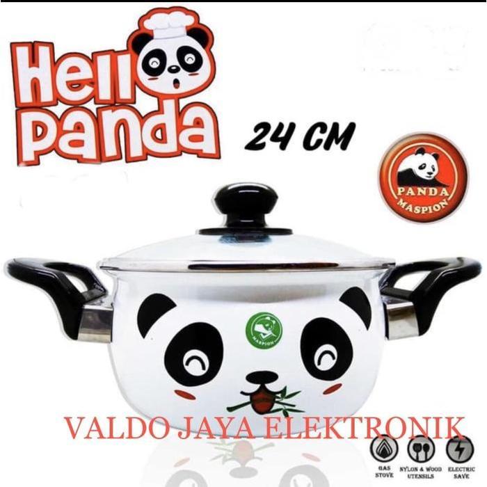 Maspion Panci Hello Panda 24 Cm/Panci Tutup Kaca Maspion Original