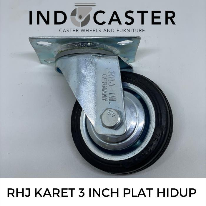 "New" Roda Karet / Roda Trolley / Roda Etalase / Roda Lori RHJ Plat Hidup 3"