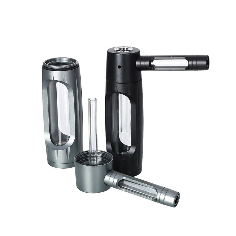 6 Metal Aluminum Glass Bubbler Water Pipe Mini Smoking Bottle Portable Hookah Shisha Tube Filter