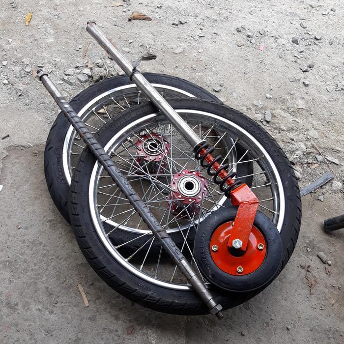 RODA GEROBAK RUJI MOTOR 17INCH & RODA GLETREK RODA KASTOR BAN GEROBAK