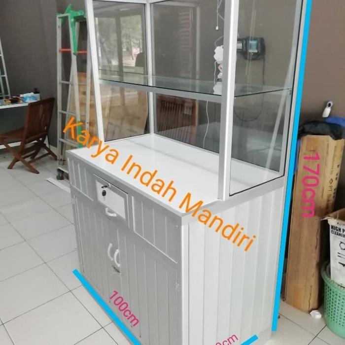 PROMO etalase gerobak lemari display kaca makanan
