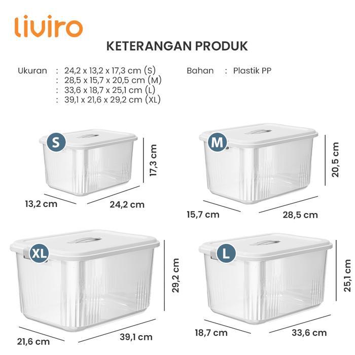 Liviro Box Container Wadah Penyimpanan Barang Kotak Plastik Besar Jumbo Mainan Anak Serbaguna