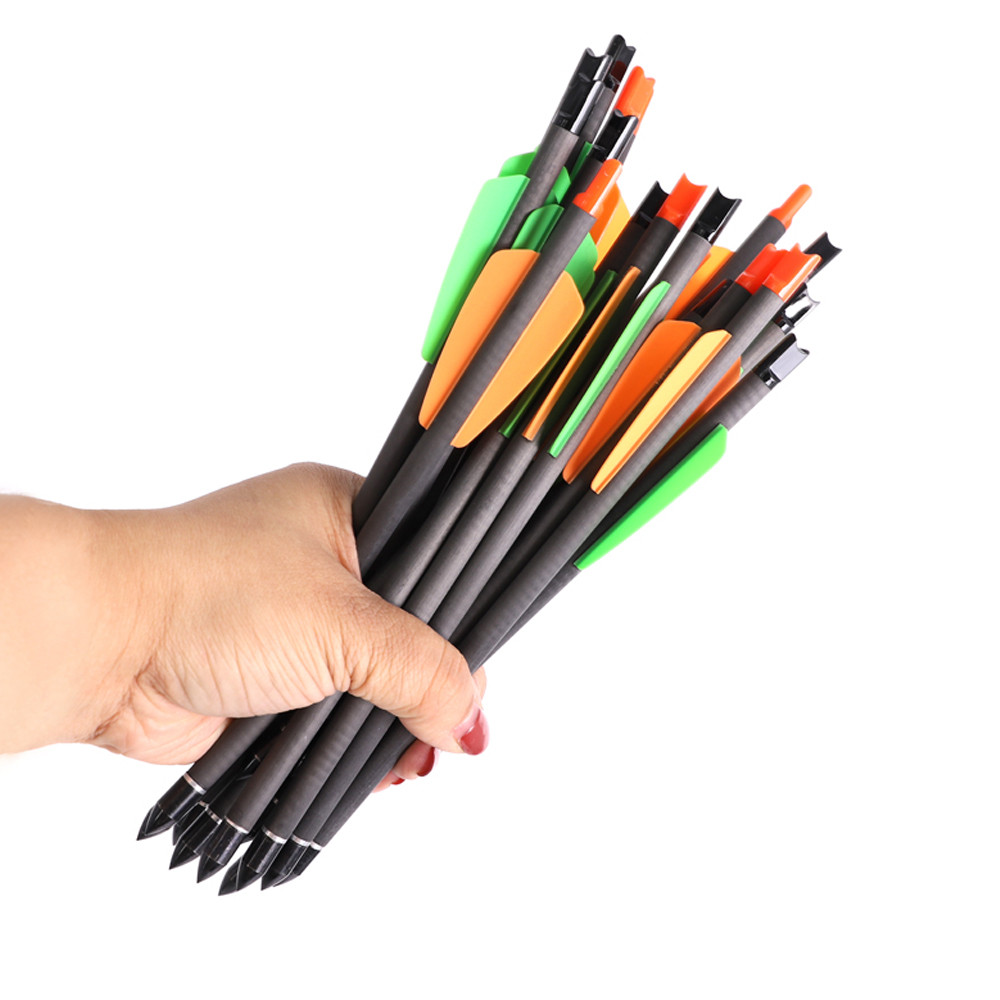 7.5/15 Inch Carbon Crossbow Arrow Bolts Archery Arrows with 2" Vanes Hunting Arrows For Hunting