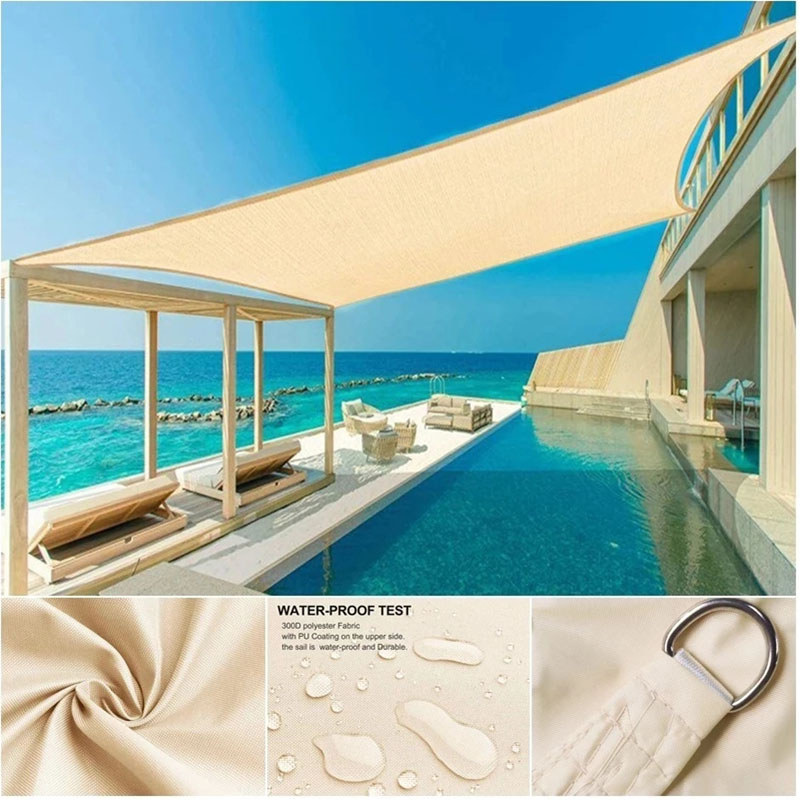Outdoor awning waterproof shade sail garden awning for patio car canvas awning rectangle swimming po