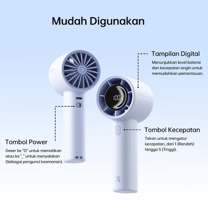 Jisulife Kipas Angin Mini Portable Angin Kecil Berkecepatan Tinggi Hemat Energi Usb Charge Baterai