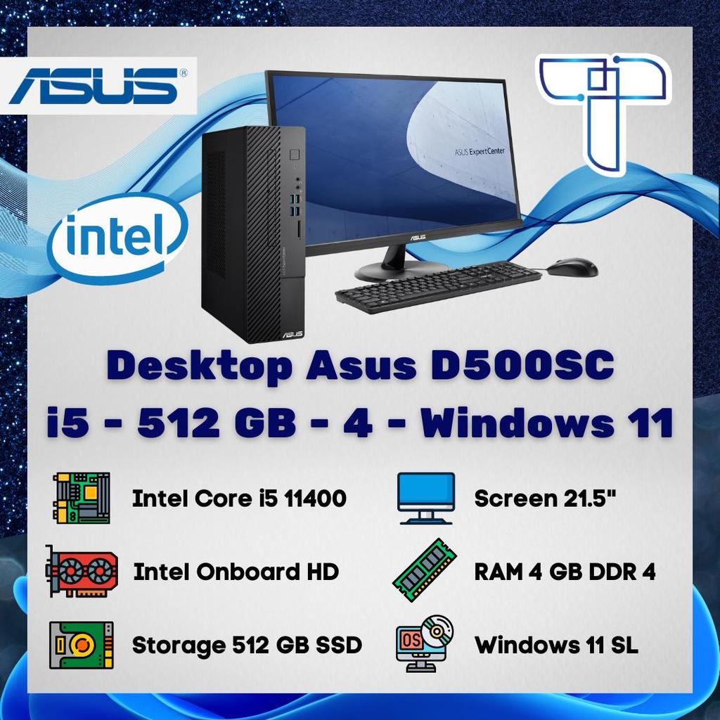 Asus D500SC Desktop PC- i5 - 512 GB - 4 GB - Windows 11