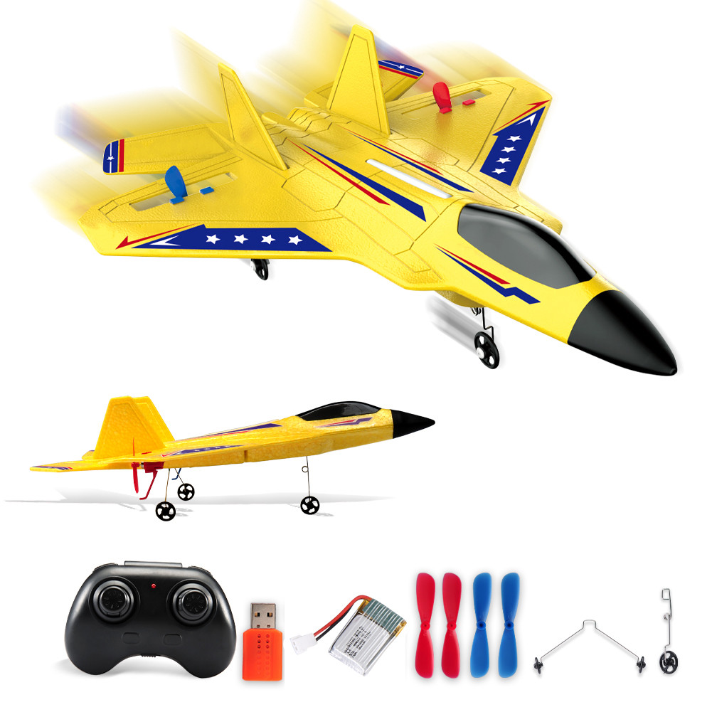 F22 Raptor RC Plane 2.4G 2CH Remote Control Foam Aircraft With LED Lights RC Glider Airplane Toys