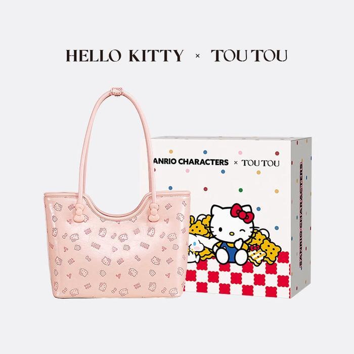 Spesial [EXLUSIVE TITKOKSHOP] Tas Tote BOX Premium Wanita 376 HELLO KITTY x TOUTOU