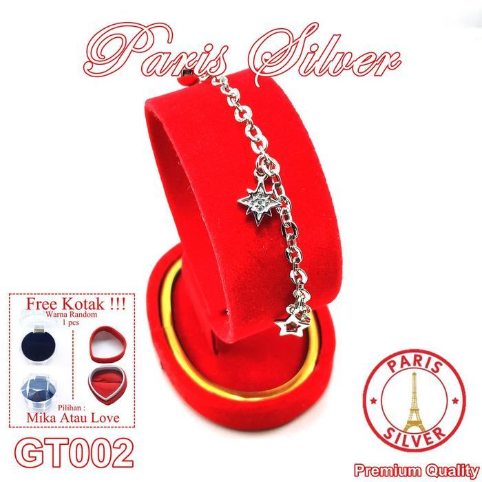 READY Gelang perak tangan nori florensia regal mainan bintang star silver 925 lapis emas putih korea