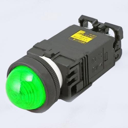 Pilot Lamp Fuji Dome Dr 22 Dol M3G Trafo, Led 220Vac 22 Mm Green