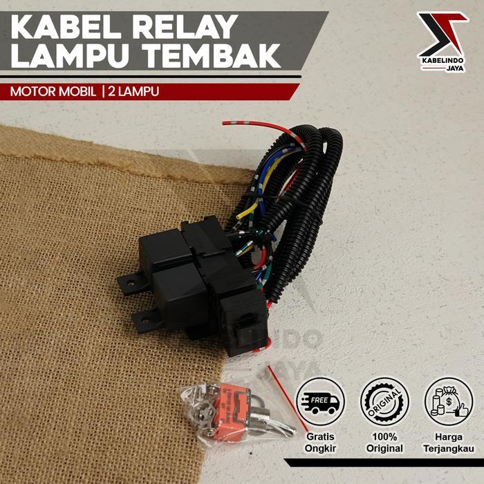 Kabel Relay Set Lampu Tembak / Sorot / Led Mobil Motor 2 Mode High Low
