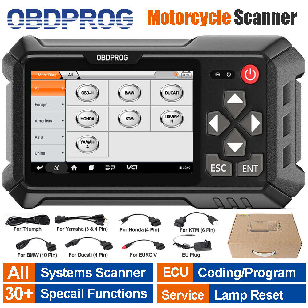 STOK TERBATAS  OBDPROG MOTO 100 Motorcycle OBD2 Scanner Diagnostic Tool Auto Motor Analysis Tools Ma