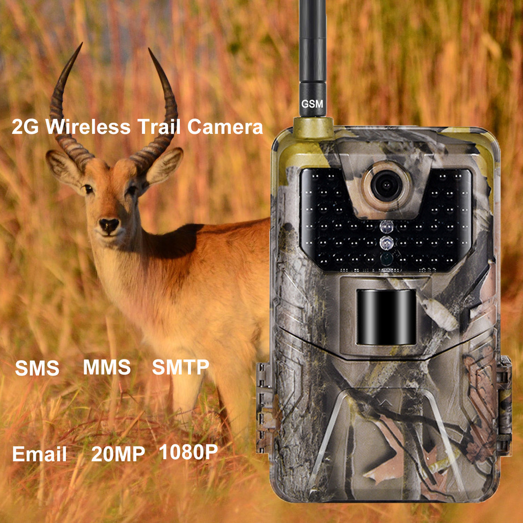 2G MMS SMTP Trail Camera Email Wildlife Hunting Cameras Cellular Wireless 20MP 1080P Night Vision