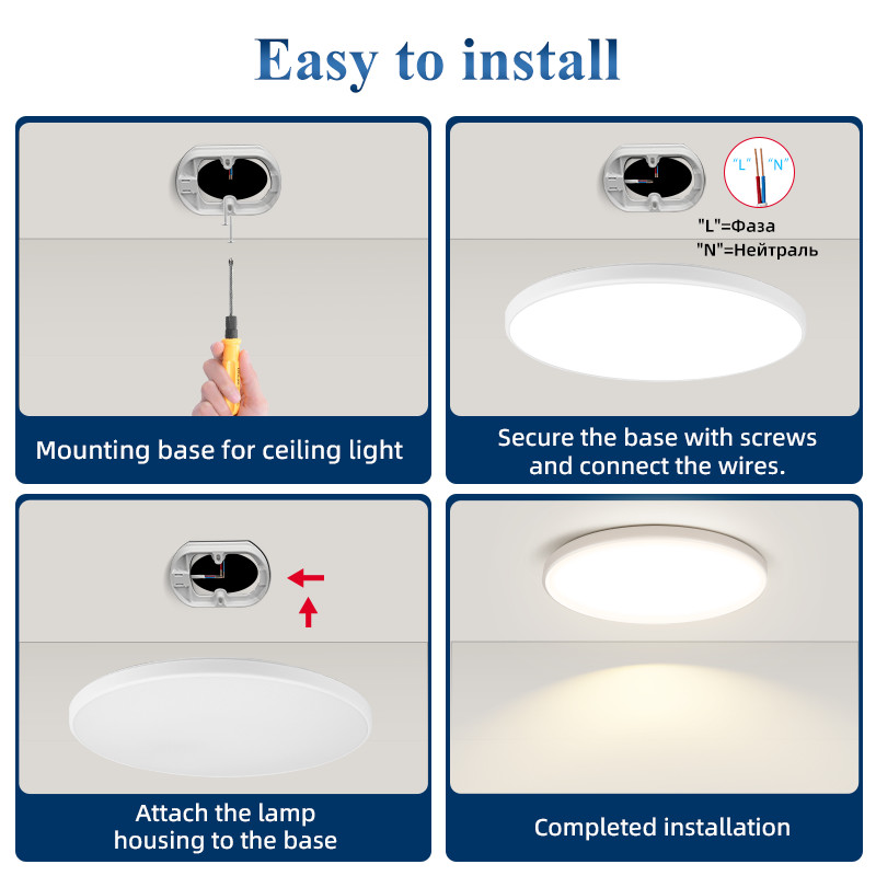 Waterproof Led Bathroom Lamp Ceiling Light Led Ceiling 18W 30W 40W Gold Ceiling Lamp Round For