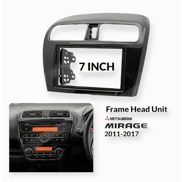 Frame 7 Inch Mitsubishi Mirage 2011 - 2017 Panel Head Unit