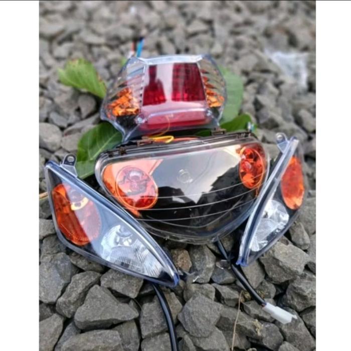 Mantab Paket Lengkap Custom Variasi Lampu Depan Mio Sporty Lama Set Sen Sepasang Kanan Kiri Dan