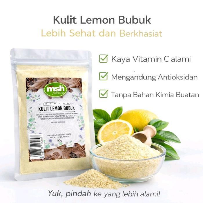 Kulit Lemon Bubuk 50Gr , Kulit Lemon Bubuk Murni , Kulit Lemon Bubuk Asli