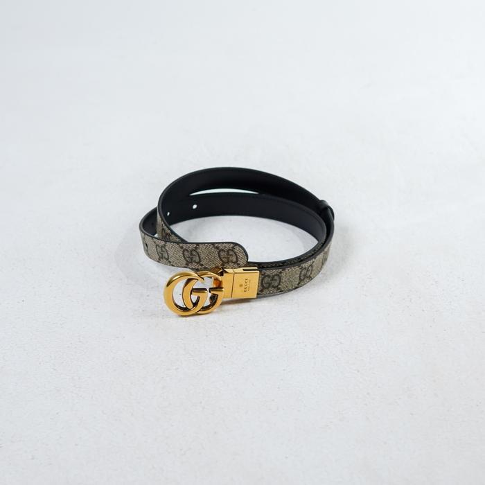 ASLI Ikat Pinggang GUCCI GG MARMONT REVERSIBLE GHW BEIGE BLACK BELT 100% GINAL READY STOCK