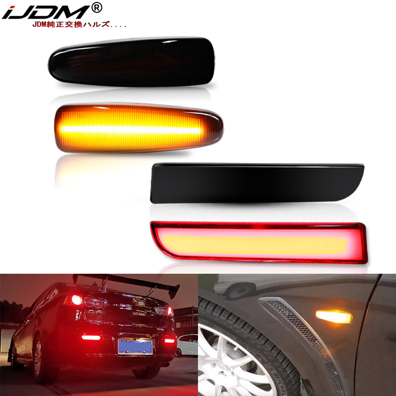 Amber untuk Mitsubishi Lancer Evo X Mirage Outlander Lampu Penanda Samping Sinyal Belok & Reflektor 