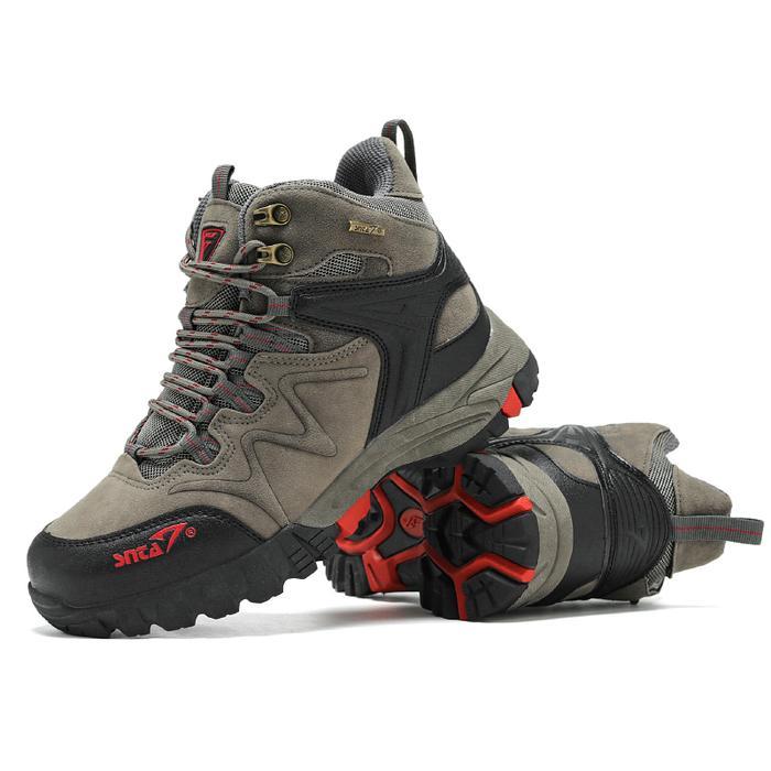 Sepatu Gunung Pria Snta 496 Snta 503 Grey Red Hiking Shoes Trekking Climbing Pendaki Uniseks Pria