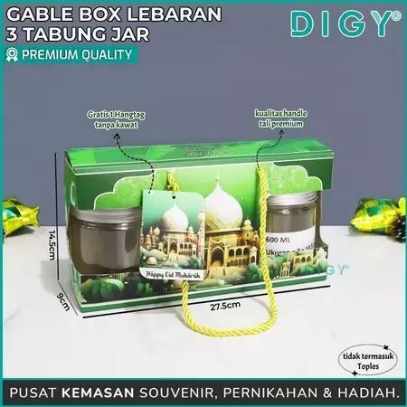 Gable box tabung 3 jar lebaran /Gable box tabung 3 jar imlek/Kotak Hampers Imlek Isi 3 Box / Dus kue
