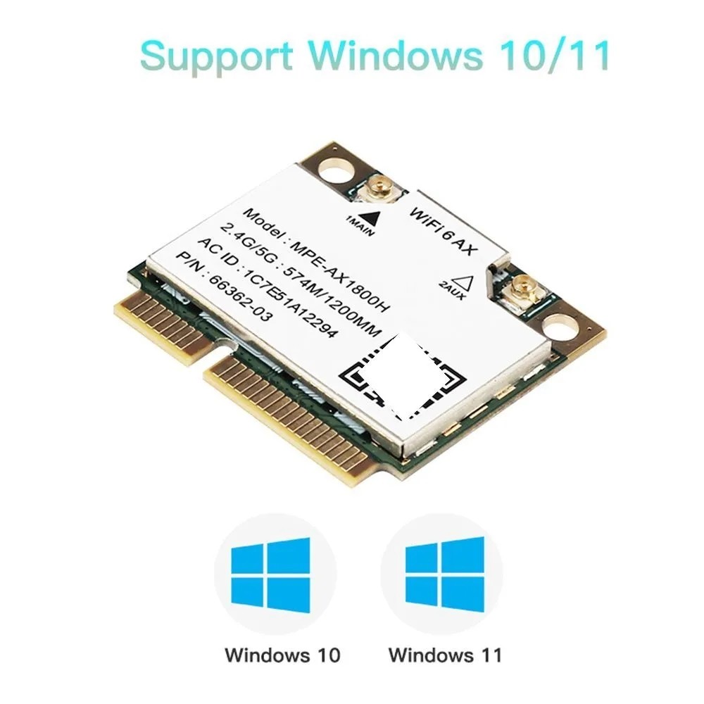 WiFi 6 1800Mbps Adapter MPE-AX1800H Mini PCI-E 2.4GHz / 5GHz Bluetooth 5.2 With Built-in Antenna