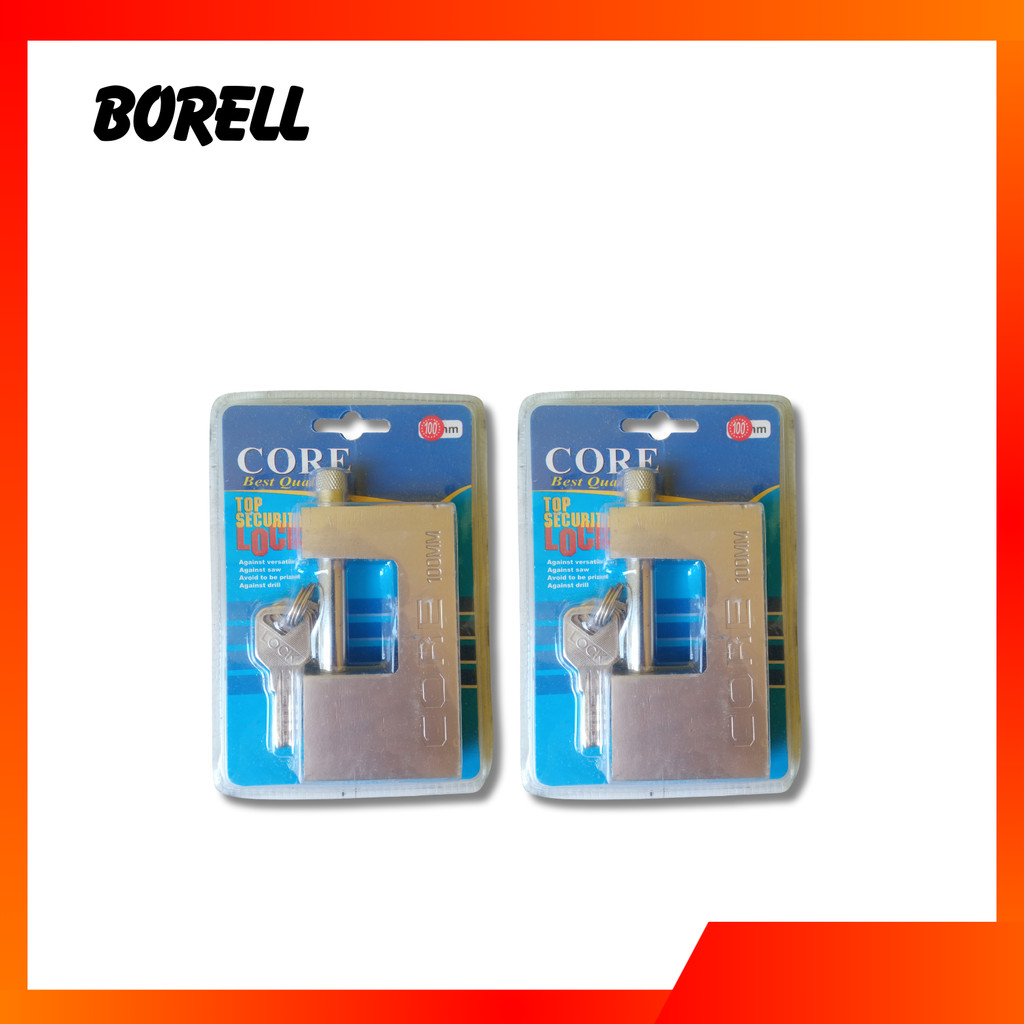 CORE | Gembok Kotak Pagar Baja Anti Maling 100 mm | Kunci Gudang Besar Kuat