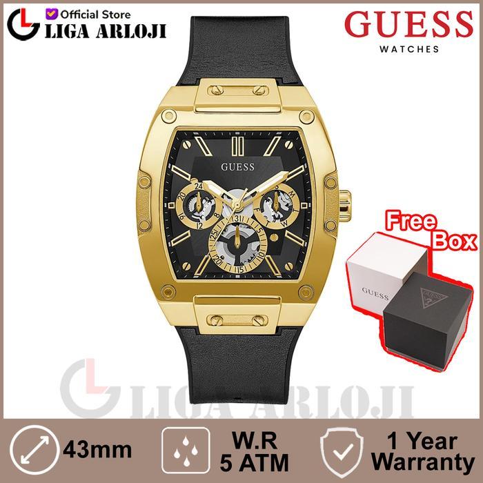 ASLI GUESS GW0202G1 Jam Tangan Pria Analog Gold Black READY STOCK