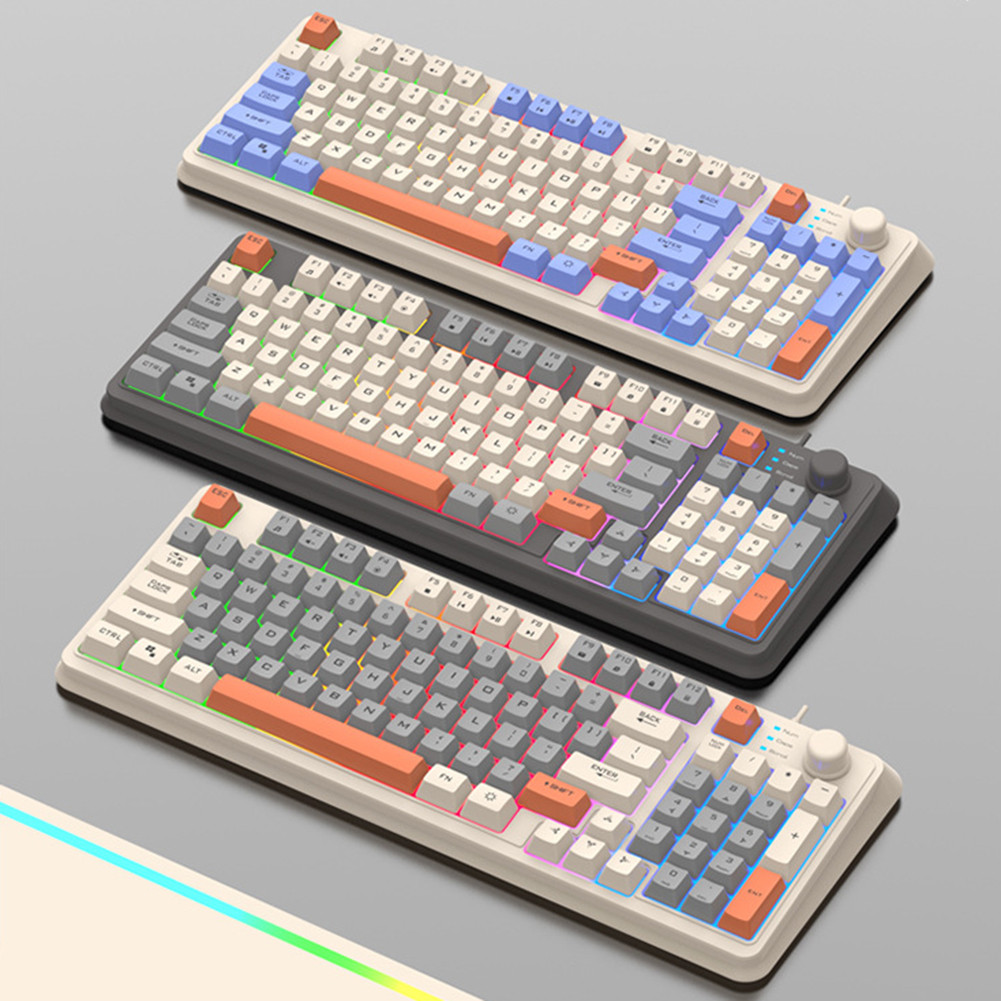 K82 Gaming Keyboard RGB Light Mechanical Keyboard 94 Keys Luminous Keyboard Hot-Swap Keyboard for