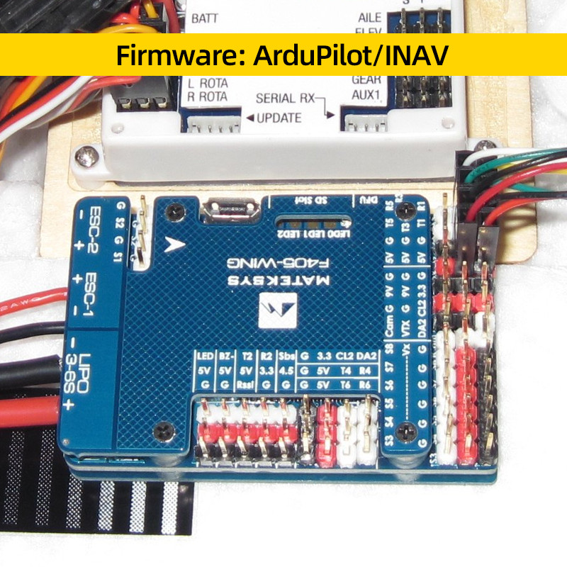 MATEK Mateksys F405-Wing V2 F405 Flight Controller FC Built-in OSD Input 3~6S LiPo ArduPilot INAV