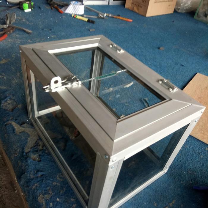 kotak amal aluminium mini roda