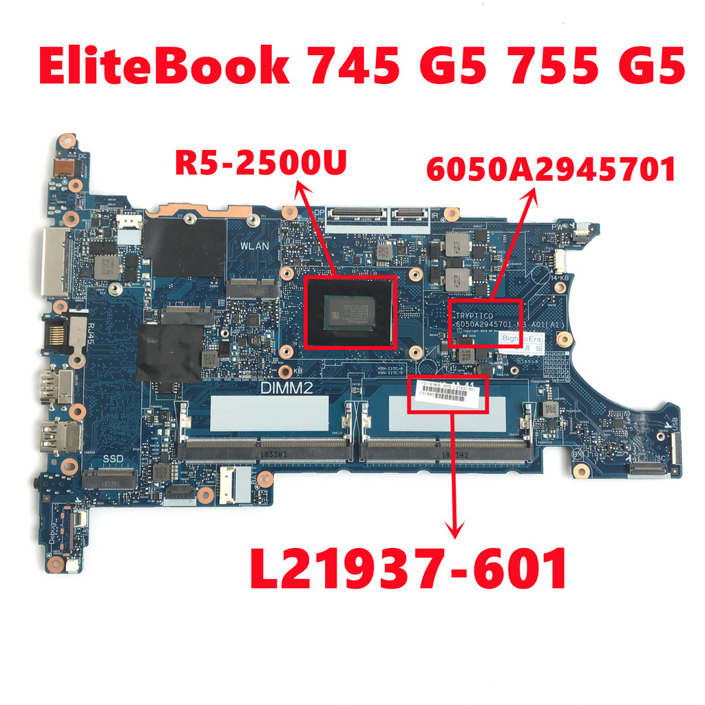 L21937-601 L21937-501 6050A2945701 For HP EliteBook 745 G5 755 G5 Laptop Motherboard With R5 2500U