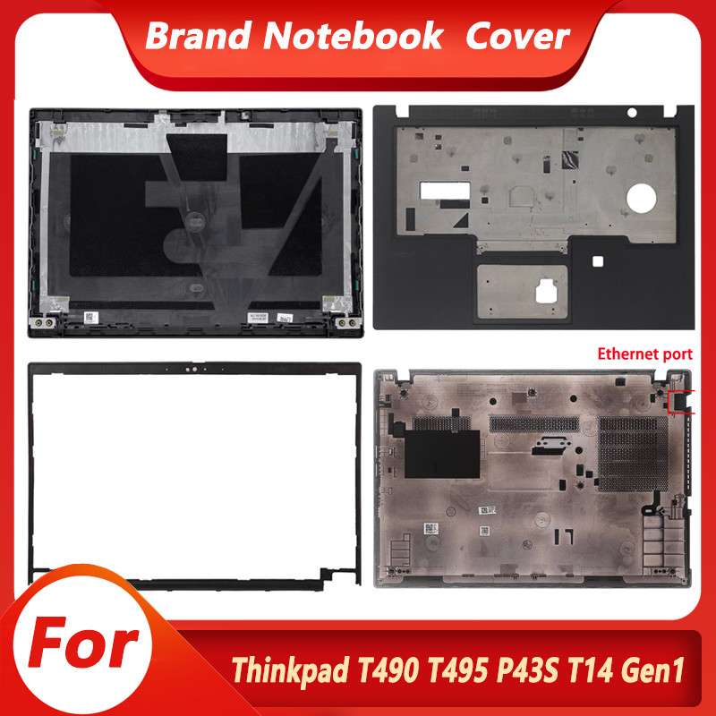 Laptop Cover For Thinkpad T490 T495 P43S T14 Gen1 LCD Screen Back Cover Bezel Palmrest Fingerprint