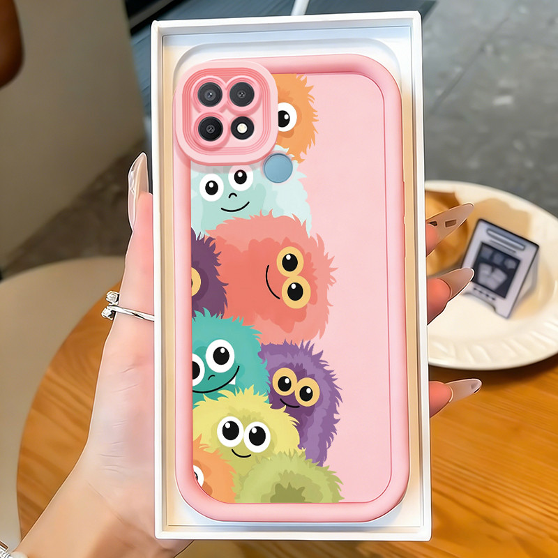 Casing Hp untuk OPPO A15 A15s A35 4G Case Monster Bola Bulu Kasing silikon Cesing Elastis Softcase K