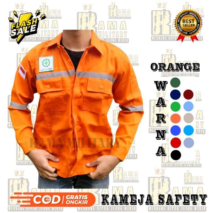 Best Seller Promo Kameja Kerja Wearpack Atasan Proyek Safety Tambang Katun Baju Seragam Pria Panjang