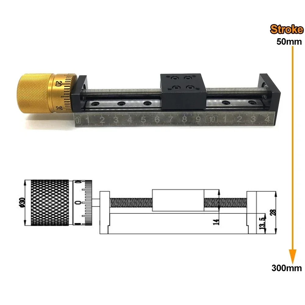 T-type CNC XYZ Axis Linear Actuator Mini Sliding Table NEMA11 Motor Linear Guide Rail Table Manual