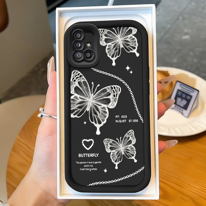 Casing Hp untuk Samsung Galaxy A51 M40s Case Rantai dan Kupu-kupu Kasing silikon Cesing murah Kesing