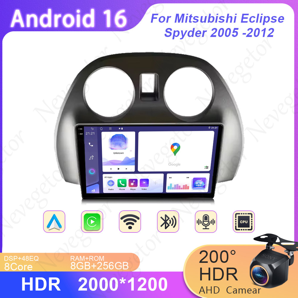 Android For Mitsubishi Eclipse Spyder 2005 - 2012 Car Dvd Auto Radio Stereo GPS Navigation Head Unit