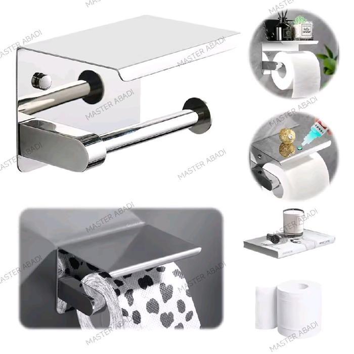Tempat Tissue Roll Stainless Model HP CHROME / Tempat Tisu Gulung Kamar Mandi Toilet CHROME