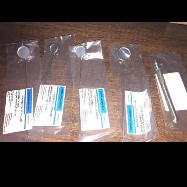 kaca mulut kaca laring laryng plus handle 1 set