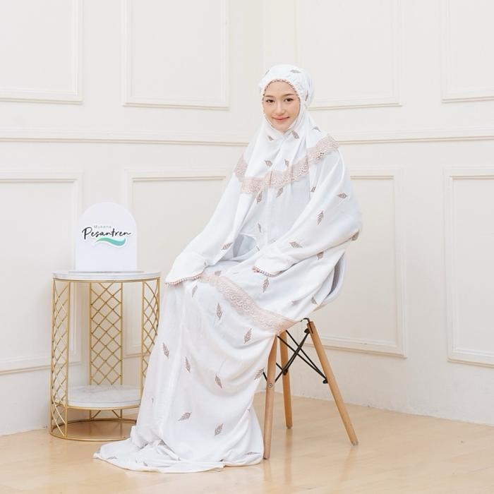 Top MUKENA LAJURAN Dewasa RAYON Bordir CEMARA Cantik