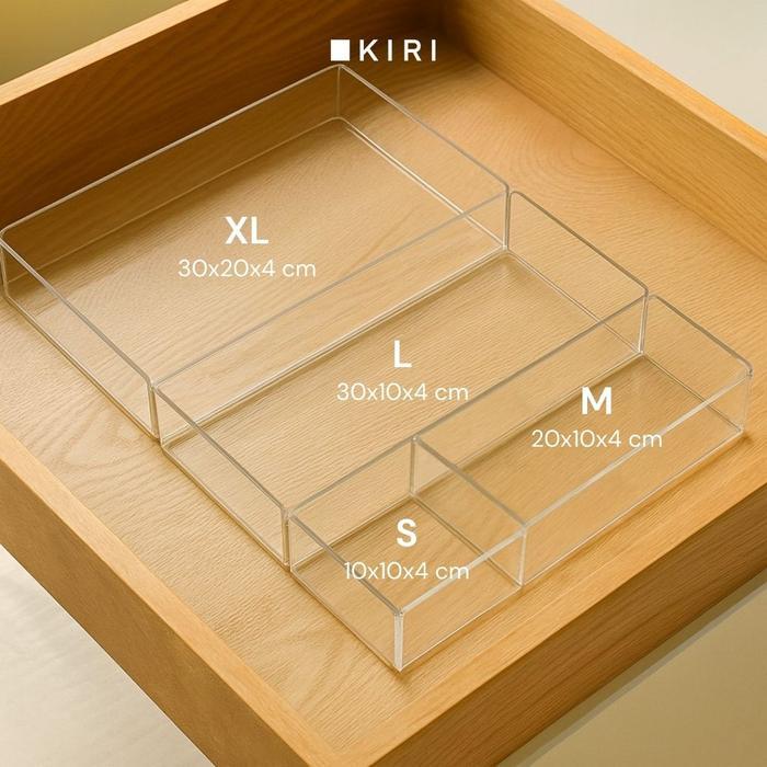 Organizer Laci Bening Acrylic Kotak Penyimpanan Serbaguna Tempat Sendok Garpu Wadah Akrilik