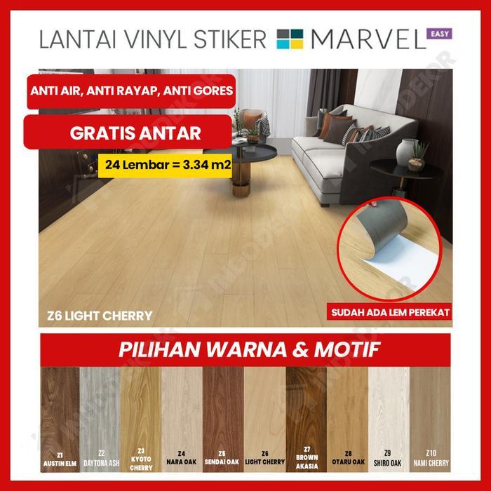 Lantai Kayu vinyl MARVEL 2mm Stiker - KHUSUS BANDUNG - Karpet Vinil